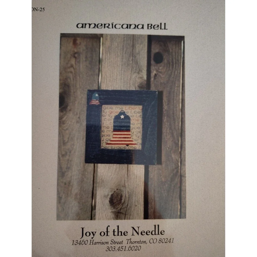 Americana Bell Cross Stitch Pattern Joy of the Needle JON-25 Vintage Leaflet